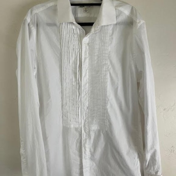 J Crew Thomas Mason Ludlow Tuxedo Shirt w/ Cuff Links M/L - Picture 2 of 6